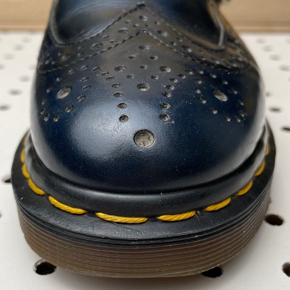 Vintage Dr. Martens Doc England Navy Blue Black Wingtip Mary Janes Sandals UK 6 - Picture 10 of 15